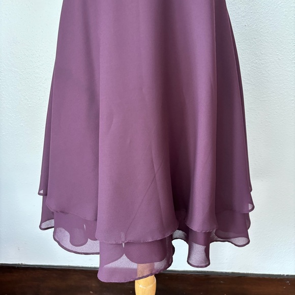 Vintage 90s Dark Purple Metallic Babydoll Sleeveless Cocktail Dress - Picture 6 of 13